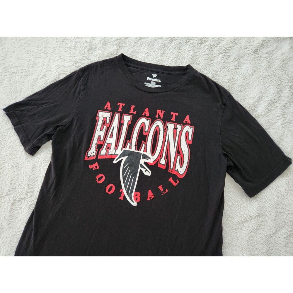 Men's Atlanta Falcons Fanatics Black Graphic T-Shirt Short Sleeve Size Large NFL